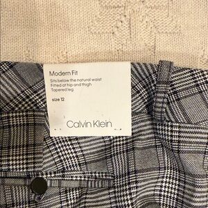 Calvin Klein Black and White Checkered Trousers